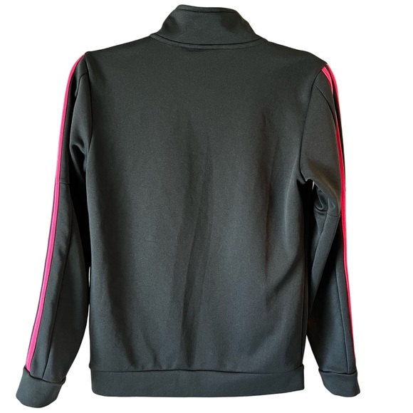 Adidas Zip-Up Dark Green Track Jacket with Pink Stripes, Size Small. - Picture 3 of 6